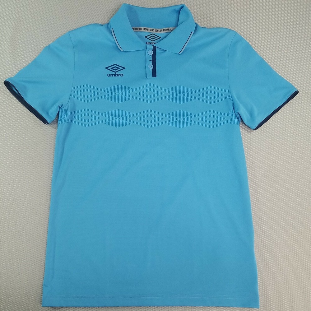 Umbro Heart and Soul‎ of Football Size Small Baby Blue Polo Soccer Button